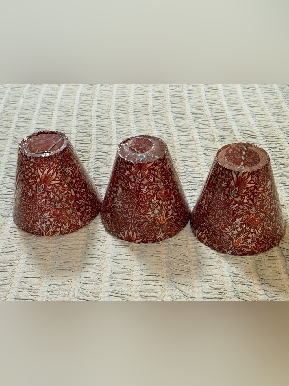 William Morris Snakehead pattern Candelabra lamp shades- Set of 3-NIP